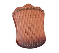 Arpa de Lira con 17 Cuerdas de Metal, Cuerpo de Haya con Llave de Afinación y Púas para Lira y Principiante (Café)