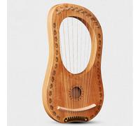 Arpa de Lira con Llave de Ajuste Limpieza de Tela Manual de Instrucciones, Lyre Harp Caoba Arpa de Palanca para Viajar, Actuación Portátil(10-string)