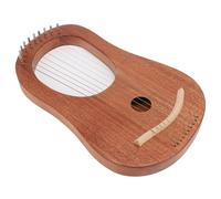 Arpa de Lira de 10 Cuerdas, Arpa Portátil de Tamaño Mini con Llave de Afinación, Material Okoume, Escala C Mayor para Niños y Principiantes