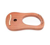 Arpa de lira de 10 cuerdas portátil pequeña con llave de afinación para instrumentos musicales de cuerda, calidad de sonido estable