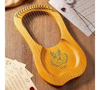 Arpa de lira de 15, 16, 19, 21, 23 y 24 cuerdas, instrumento musical portátil para principiantes, arpa de regazo con funda de transporte, llave de afinación de cuerdas de repuesto, púas y manual (co