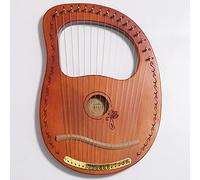 Arpa de lira de 16 cuerdas de metal, arpa de lejía de caoba con bolsa de concierto duradera y llave de afinación, instrumento musical para patrón de mariposa (marrón)