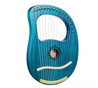 Arpa de Lira de 16 Cuerdas de Metal con símbolos fonéticos tallados, Silla de Montar de Hueso de Caoba de Madera Maciza, con Llave de afinación y guía de Instrucciones para niños a