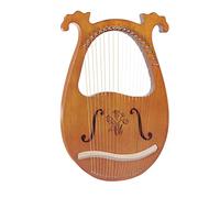 Arpa de lira de 16 cuerdas, instrumento de arpa azul, chapa de púa, arpa de lira de caoba