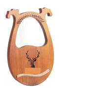 Arpa de Lira de 16 cuerdas, instrumento Musical de madera de caoba, instrumento de cuerda, arpa de Lira portátil con herramienta de afinación for principiantes(Brown)