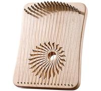 Arpa de lira de 17 cuerdas, arpa de lira portátil con llave de afinación, cuerdas adicionales y bolsa de arpillera, instrumento musical de madera for niños y adultos (Color : Maple)