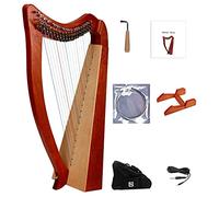 Arpa de lira de 19 cuerdas, arpa celta irlandesa de clave cromática con funda duradera, llave de afinación, cuerdas adicionales y marco de soporte adecuado for amantes de la música, principiantes, niñ