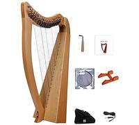 Arpa de lira de 19 cuerdas, arpa celta irlandesa de clave cromática con funda duradera, llave de afinación, cuerdas adicionales y marco de soporte adecuado for amantes de la música, principiantes, niñ