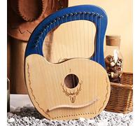 Arpa de Lira de 19 Cuerdas, Arpa de Lira de Madera, Piano de Lira de Alce de Madera de Caoba, Arpa portátil de 19 Cuerdas para música/niños/Adultos/Principiantes/Profesional/Regalo