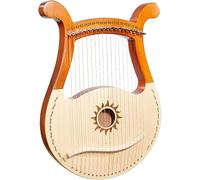 Arpa de lira de 19 cuerdas con patrones únicos, arpa de caoba de madera maciza, con bolsa de transporte, cuerda para llave de afinación, regalo para principiantes, amantes de la música, niño