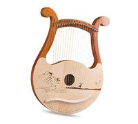 Arpa de Lira de 19 cuerdas, instrumento musical de arpa de caoba con cuerdas de repuesto, llave para afinar para principiantes, Lira, arpa para principiantes