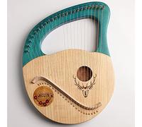 Arpa de lira de 24 cuerdas for adultos/niños, arpa de lira de caoba con bolsa de concierto duradera y llave de afinación, instrumento musical (Color : Atrovirens)