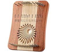 Arpa de lira de 31 cuerdas, arpa de lira portátil con llave de afinación, cuerdas adicionales y bolsa de arpillera, instrumento musical de madera for profesionales (Color : Rosewood+Maple)