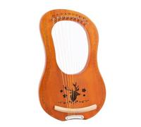 Arpa de lira de 7 cuerdas, juego de arpa de regazo de 10 cuerdas fácil de aprender, instrumento musical clásico compacto portátil, instrumento de lira (color: color de tronco de reno de 10 tonos)