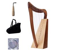 Arpa de lira de caoba de 15 cuerdas, cuerda de nailon, arpa celta irlandesa con bolsa duradera, llave de afinación y cuerdas de repuesto adecuadas para los amantes de la música