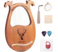 Arpa de lira de caoba de 16 cuerdas, portátil, juego completo con accesorios, ideal para principiantes e ideas de regalo para músicos