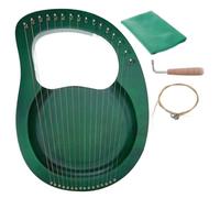 Arpa de Lira de caoba de madera de 16 cuerdas, instrumento con pastilla, llave for afinar, paño de limpieza, regalo for principiantes, instrumento Musical Arpa De Lira(Color:Dark Green)