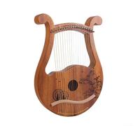 Arpa de lira de caoba, instrumento musical de 19 cuerdas con llave de afinación y cuerda extra para un uso fácil