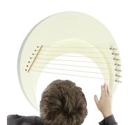 Arpa de lira de cuerda, arpa de madera con 7 cuerdas, instrumento de arpa | de media luna con llave de afinación, instrumento musical para concierto