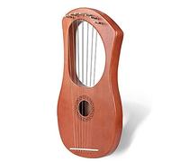 Arpa de Lira de Cuerpo de Caoba, Arpa de Lira, Instrumentos de Cuerda, 10 Cuerdas de Metal Arpa de Mano de Lira de Estilo Antiguo para Amantes de la música Principiantes niños adul