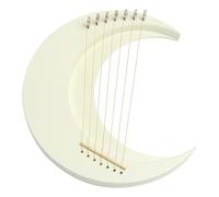 Arpa de lira de luna, arpa de madera con 7 cuerdas, instrumento de arpa de | media luna con llave de afinación, instrumento musical para concierto