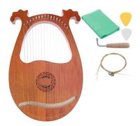 Arpa de Lira de Madera Arpa de Lira caoba madera 16 cuerdas, instrumento con pastilla, llave for afinar, paño limpieza, regalo for principiantes, Musical(Burlywood)