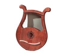 Arpa de Lira de Madera Lyre 19 cuerdas Harp Piano instrumento Musical de caoba con bolsa almacenamiento repuesto(Dark Wood)
