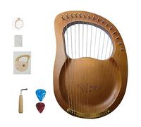 Arpa de lira de madera maciza, instrumento de arpa de 7 cuerdas fácil de aprender para niños, arpa de regazo multicolor de 16 cuerdas (color: 16 tonos vintage-a)