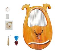 Arpa de lira de madera maciza, instrumento de arpa de 7 cuerdas fácil de aprender para niños, arpa de regazo multicolor de 16 cuerdas (color: tronco de ciervo de 16 tonos)