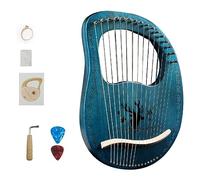Arpa de lira de madera maciza, instrumento de arpa de 7 cuerdas fácil de aprender para niños, arpa de regazo multicolor de 16 cuerdas (color: 16 notas, azul alce)