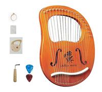 Arpa de lira de madera maciza, instrumento de arpa de 7 cuerdas fácil de aprender para niños, arpa de regazo multicolor de 16 cuerdas (color: tronco de begonia de 16 tonos)