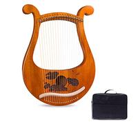 Arpa de lira, instrumento de 19 cuerdas de metal, lira de 19, instrumento de arpa, pequeñas arpas musicales con llave de afinación y bolsa de transporte para adultos y niños (estilo: A)