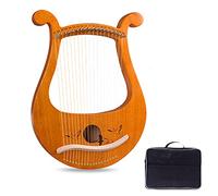 Arpa de lira, instrumento de 19 cuerdas de metal, Lyra 19, instrumento de arpa, pequeñas arpas musicales con llave de afinación y bolsa de transporte para adultos y niños (estilo: B)