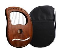 Arpa de lira - Instrumentos de arpa de lira | Instrumento musical de lira de caoba de madera maciza | 16 cuerdas LyreHarp, instrumento de lira de madera de durazno con de transporte - para