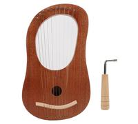 Arpa de lira lírica de 10 cuerdas, arpa mini portátil; lira para principiantes con llave de afinación; pequeña arpa de madera de okume para niños y adultos; escala de Do mayor con