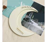 Arpa de Lira luna creciente, 7 cuerdas, Piano arpa Lyra portátil, Mini instrumento Musical cuerda con instrucciones, llave for afinar para adultos/principiantes