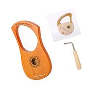 Arpa de lira portátil de 7 cuerdas, artesanía de madera para viajes y lecciones de música, tono cálido para principiantes