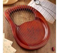 Arpa de lira sencilla, instrumentos de arpa fáciles de aprender para principiantes, arpa de regazo de instrumento musical de nicho clásico (color: 16 cuerdas, café B)