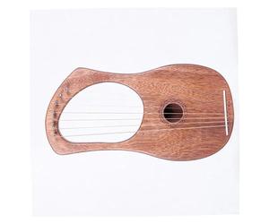 Arpa De Madera De 7 Cuerdas Madera Maciza De Caoba Renacentista Fácil De Aprender Y Fácil De Llevar.