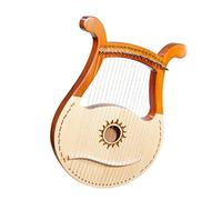 Arpa de troncos de abeto de caoba de lira de 19 cuerdas Instrumento de piano de dedo de tablero único de nivel básico con herramienta de afinación Arpa de lira para principiantes