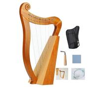 Arpa irlandesa, 19 cuerdas, de madera de caoba, con llave de afinación y bolsa, 3 agujeros de sonido para una resonancia rica, adecuada para principiantes y profesionales