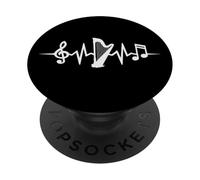 Arpa Latido del Corazón Músico Arpista PopSockets PopGrip Adhesivo