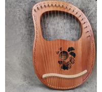 arpa lira, Arpa de regazo fácil aprender, clásica, tipo caja, 19 cuerdas acero, mini arpa, escalas talladas en caoba(Leaf A)
