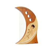 Arpa lira Instrumento Musical portátil de arpa madera maciza Piano Lira 19 cuerdas con herramienta llave for afinar