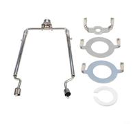 Arpa para pantalla de lámpara de 8 pulgadas con múltiples adaptadores de sillín y anillo de conversión para un fácil reemplazo o montaje de bricolaje en diferentes estilos de lámpara (plata)