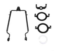 Arpa para pantalla de lámpara de 8 pulgadas con múltiples adaptadores de sillín y anillo de conversión para un fácil reemplazo o montaje de bricolaje en diferentes estilos de lámpara (negro)