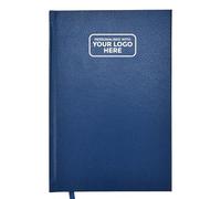 ARPAN Agenda de tapa dura A4/A5, cuaderno con marcador de cinta con papel de 80 g/m², 96 hojas, perfecto para oficina, hogar, escuela, negocios (azul, A4 con logotipo)