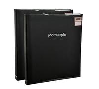ARPAN AL-9144-X2 Memories 13 x 18 cm, 120 álbum de fotos con páginas de índice y bolsillos para DVD, paquete de 2 unidades, color negro