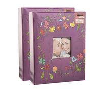 ARPAN AL-9803-X2 10 x 15 cm para 200, Paquete de 2 álbumes de Fotos, Color, Papel, Pájaro Morado