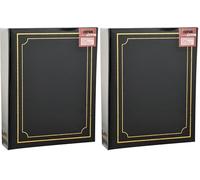 ARPAN Álbum de Fotos (15,24 x 10,16 cm, 200 Bolsillos), Negro, 18.3 x 4.5 x 22.9 cm (Paquete de 2)